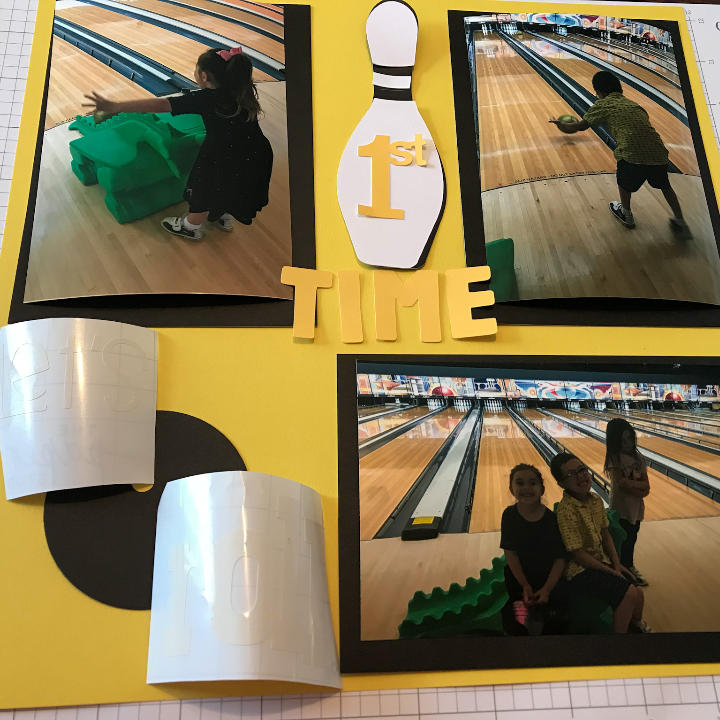 Cricut Bowling Scrapbook page with Close To My Heart Card Stock 