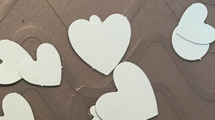 Hearts from die cuts to use on the scrapbook pages