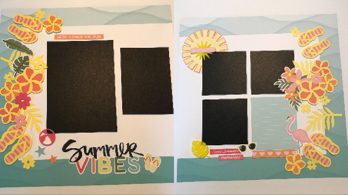 Summer Scrapbook template for a 12x12 scrapbook page 