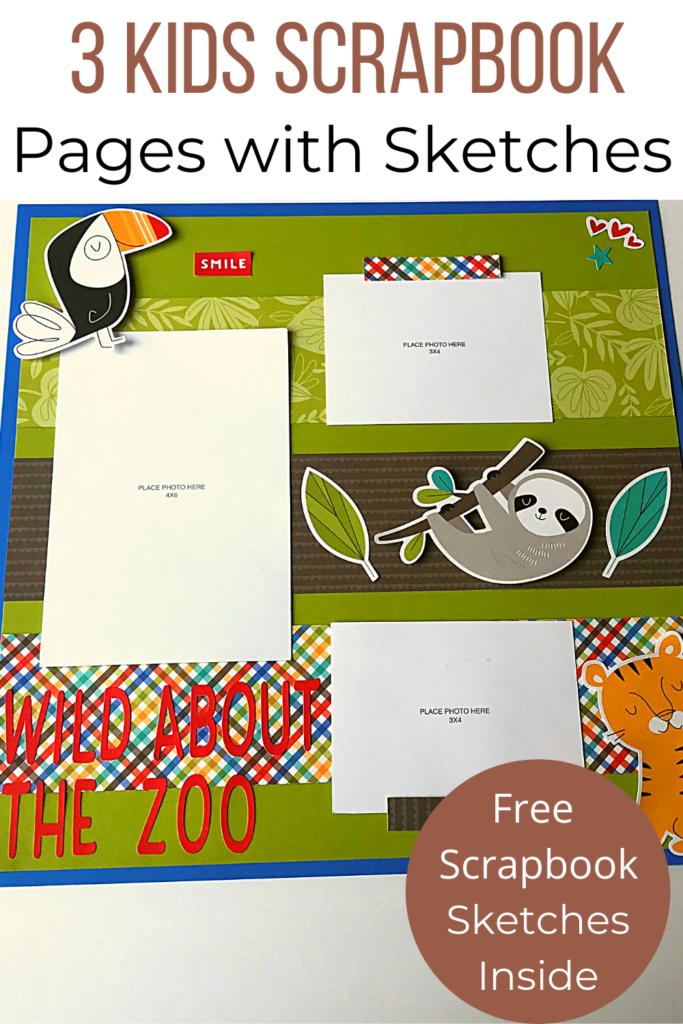 3 Easy Kids Scrapbook Pages with sketches