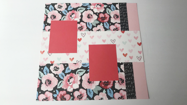 Creative handmade Valentine's Day Scrapbook page