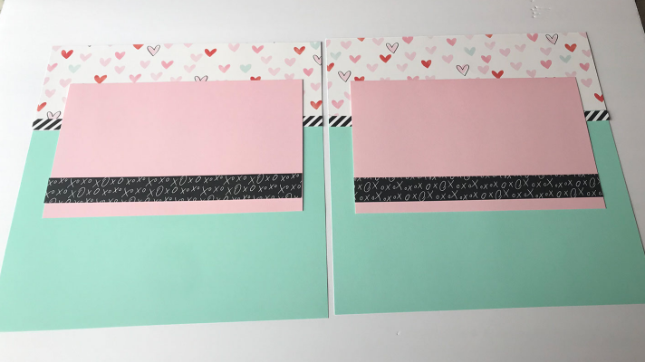 Double Page Valentines Scrapbook Layouts with Close to My Heart Perfect Match Paper