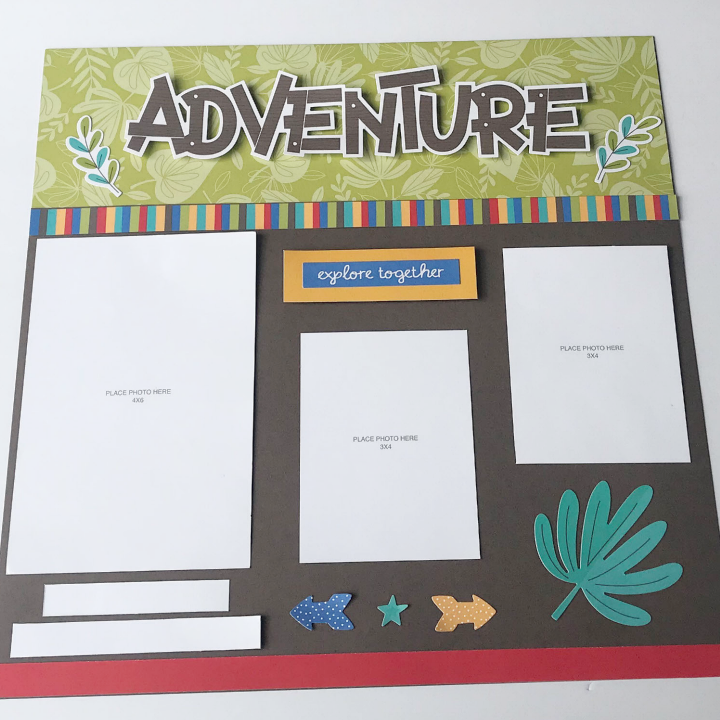 Kids adventure scrapbook layout 