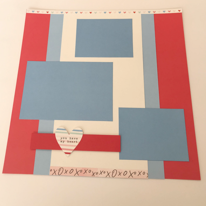 Valentine's Day Scrapbook sketch using card stock 