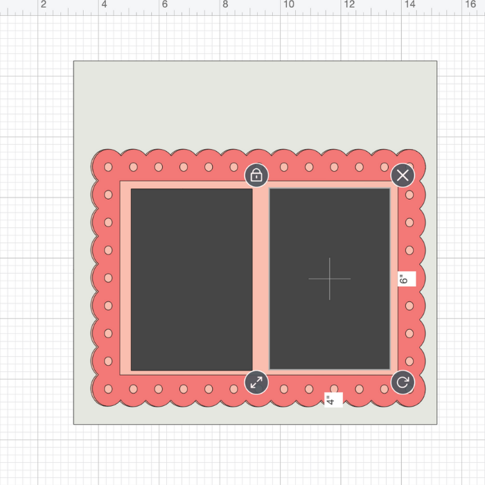 Choose the photo size you will use and add the photo squares