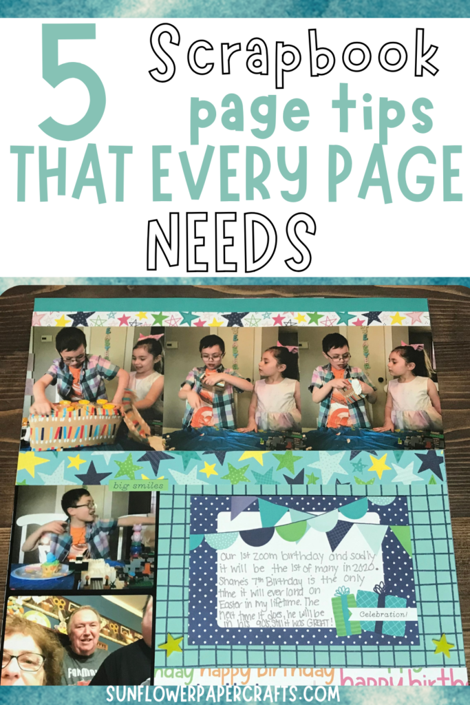 scrapbook page tips- 5 things that should go on every page