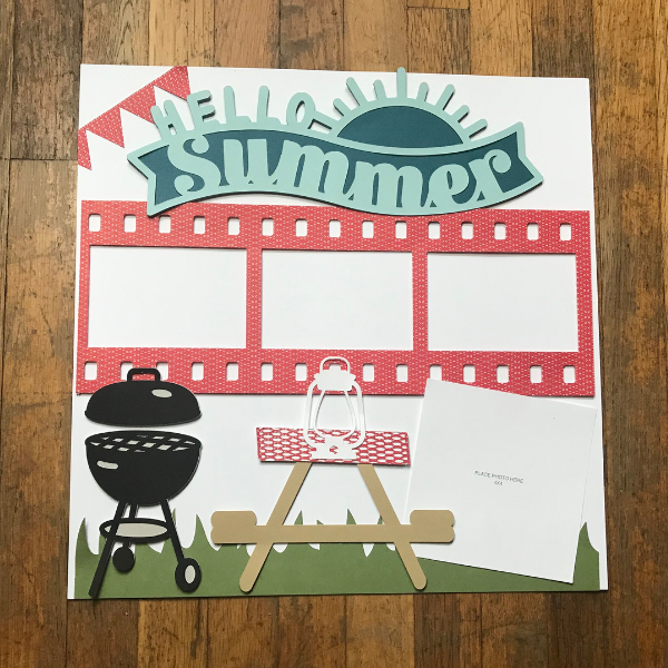 Picnic scrapbook layout with Cricut 