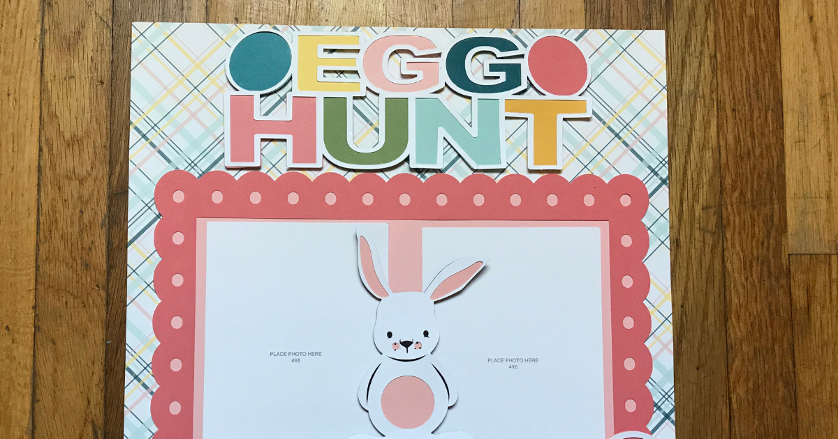 Scrapbook title with Cricut and card stock using an image from Design Space