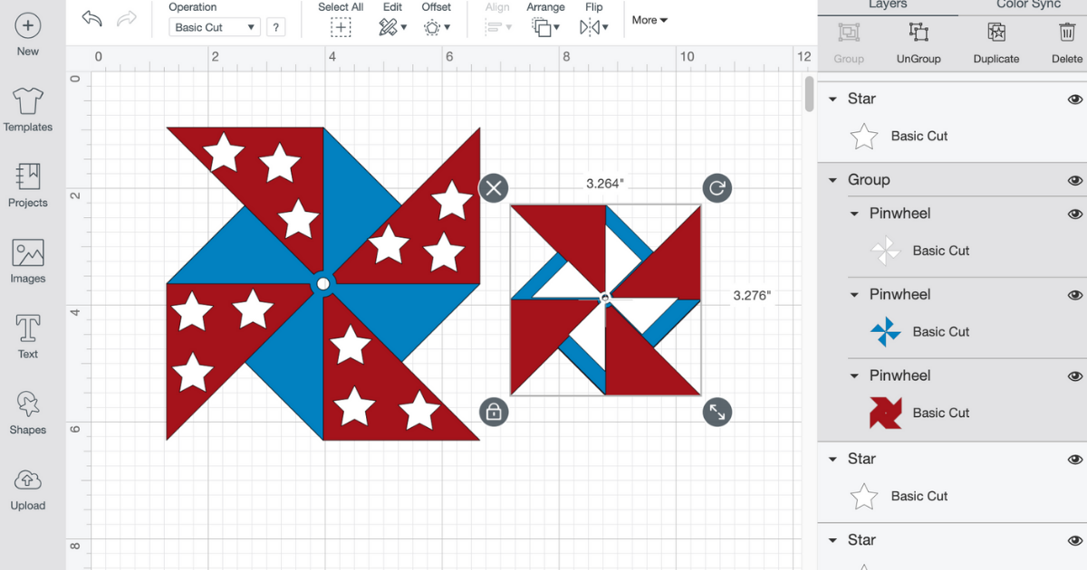 Cricut Pinwheel in Design Space