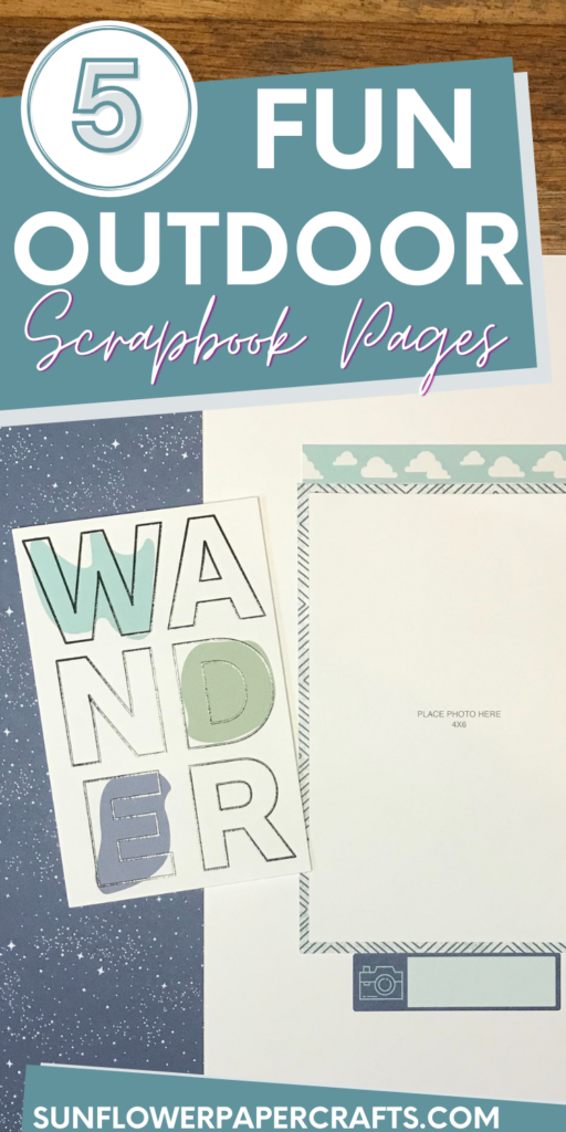 5 outdoor scrapbook pages