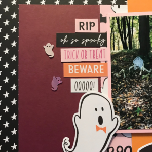 Cutting Words out of scrapbook paper for Halloween Page ideas