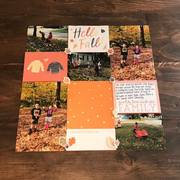 easy fall leaves scrapbook page