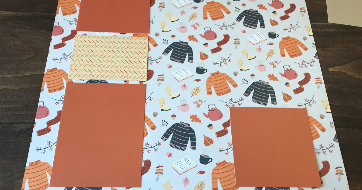 Putting the fall scrapbook page together