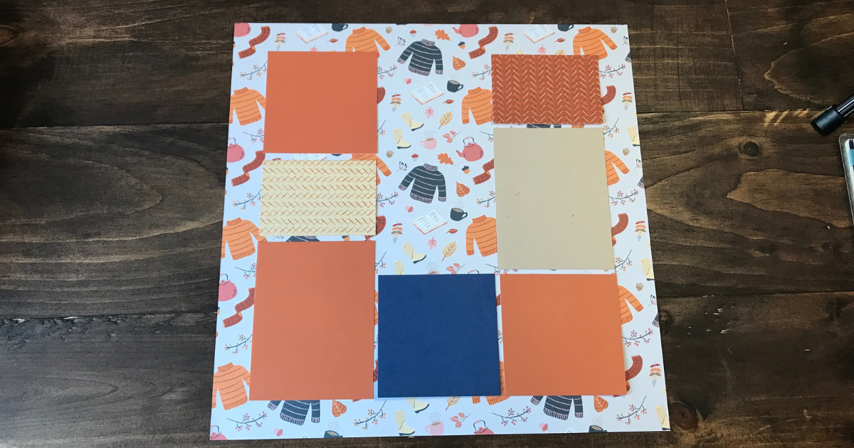 Simple fall scrapbook page design