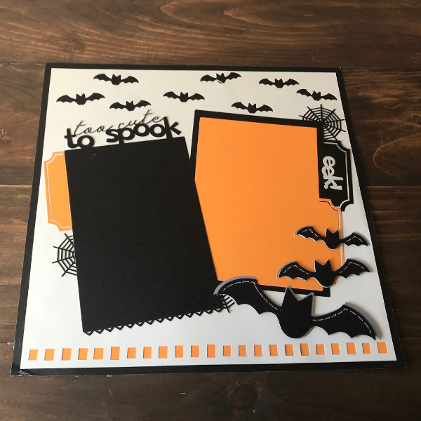 Too Cute to Spook Cricut Halloween Scrapbook Page