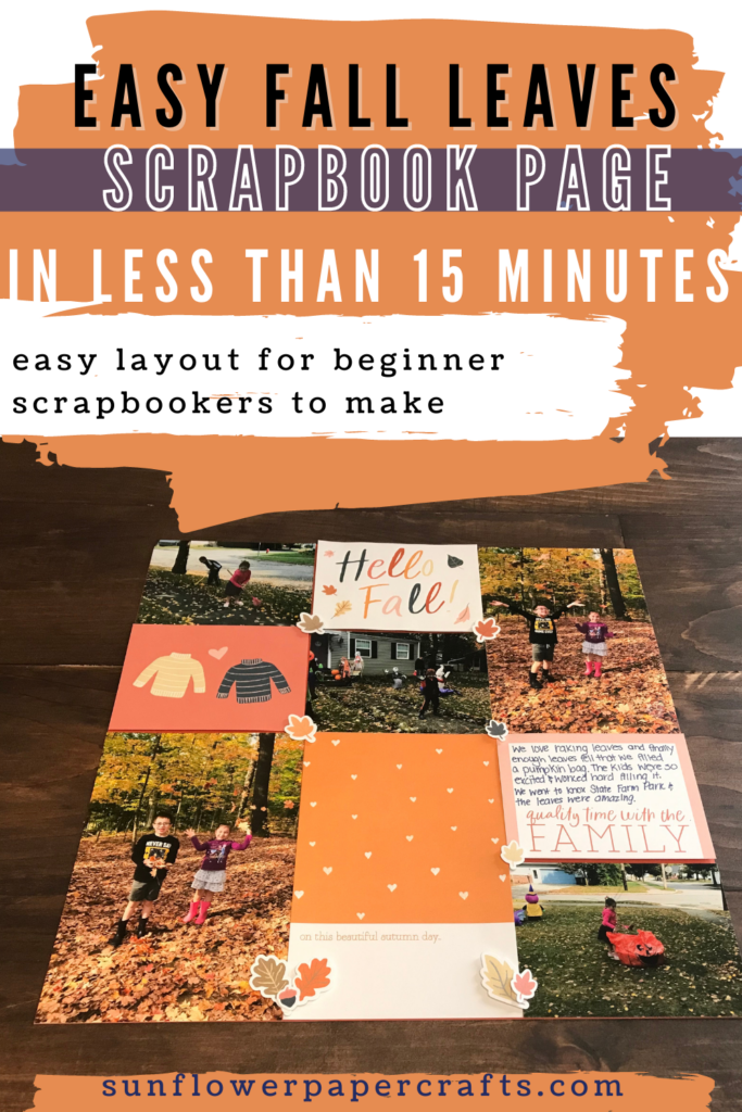 easy fall leaves scrapbook page