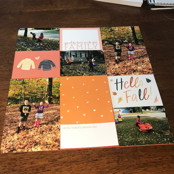 easy fall scrapbook page layout