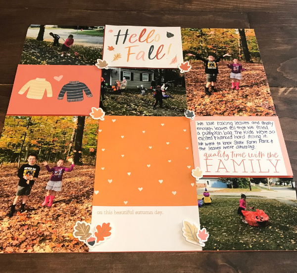 Easy Fall Leaves Scrapbook Page