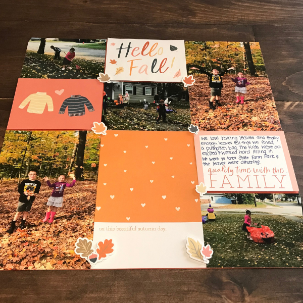 falling leaves scrapbook page