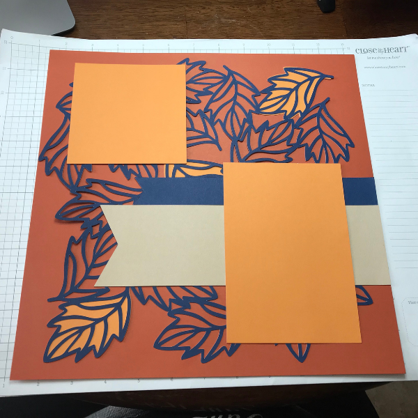 fall scrapbook page photo mats with CTMH svg