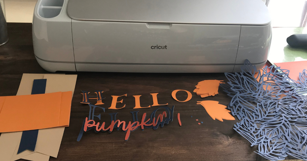 Fall Scrapbook page svg cut with Cricut maker 3 and card stock