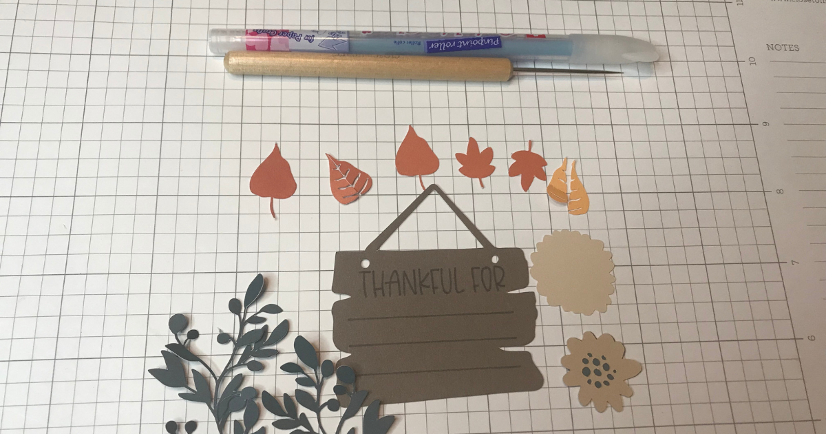 Cut pieces for the Cricut Thanksgiving Table Setting