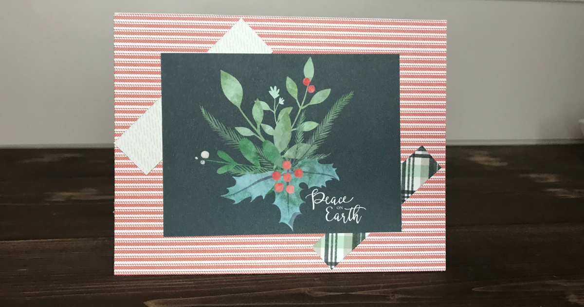 Making Christmas cards with patterned scrapbook paper