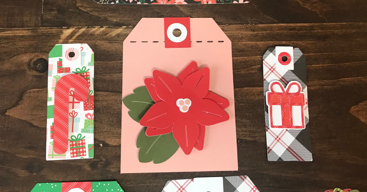 Cricut Joy Christmas gift tags cut with the Joy and paper