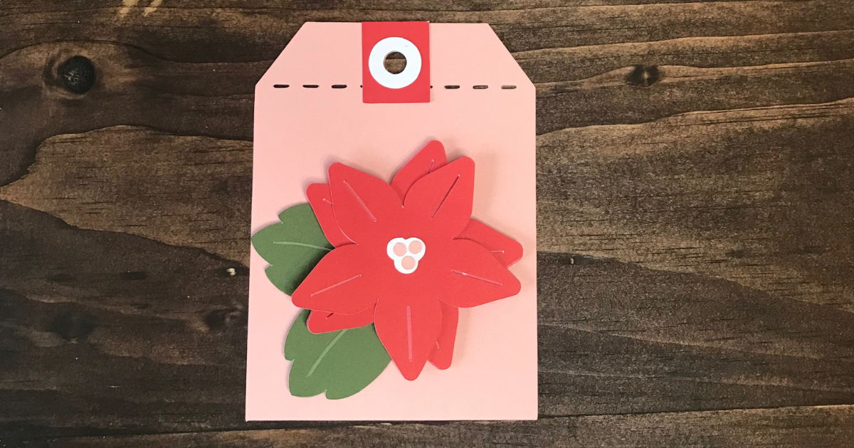 Poinsettia Cricut Joy Gift Tag for Christmas