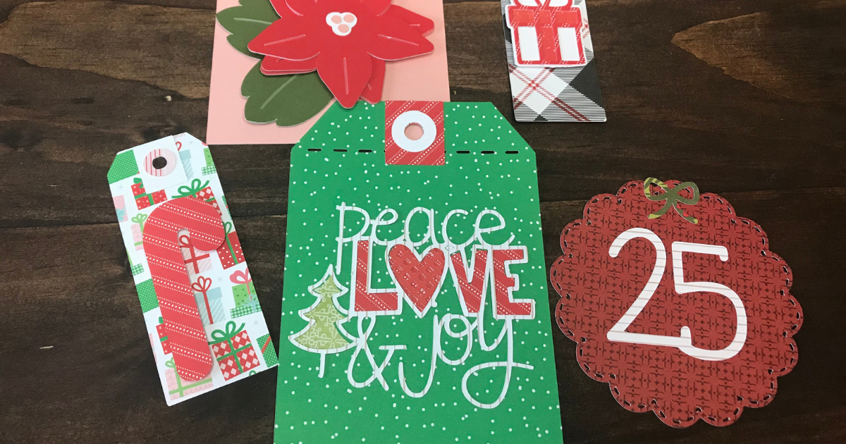 easy Cricut design space created paper gift tags