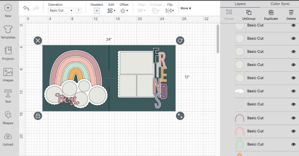 Cricut Friend Scrapbook Layout