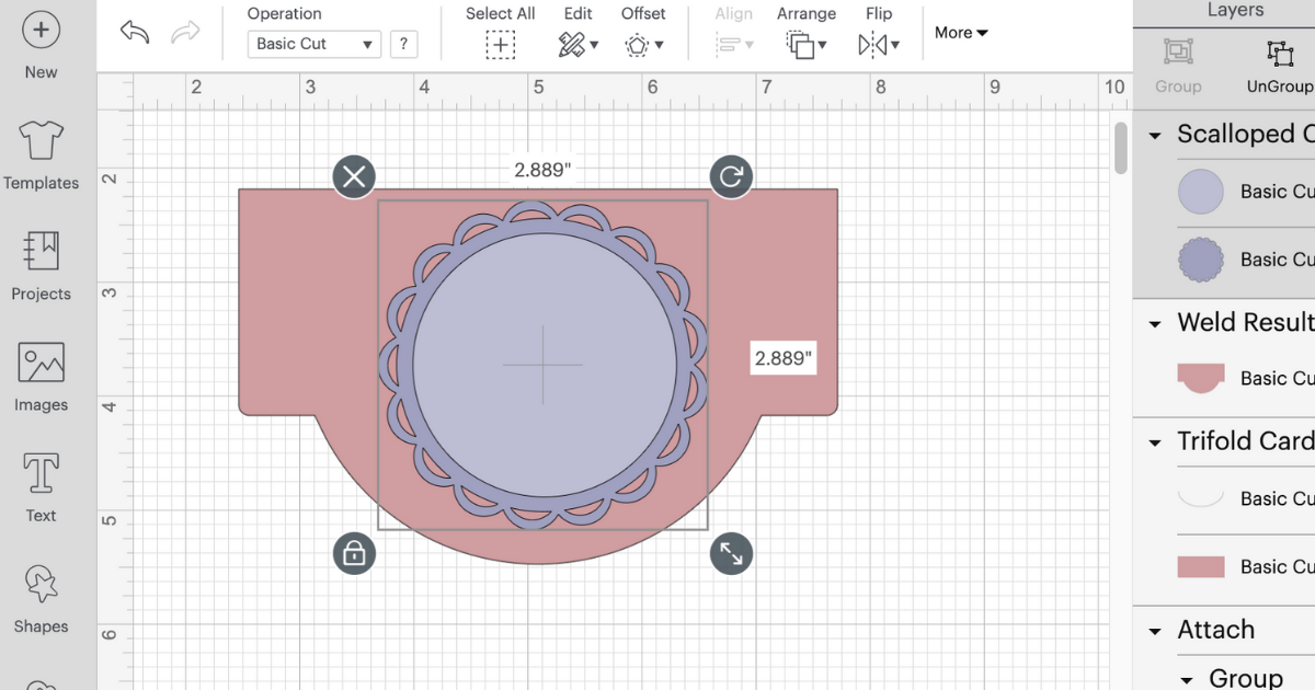 Designing the birthday cards in Design Space