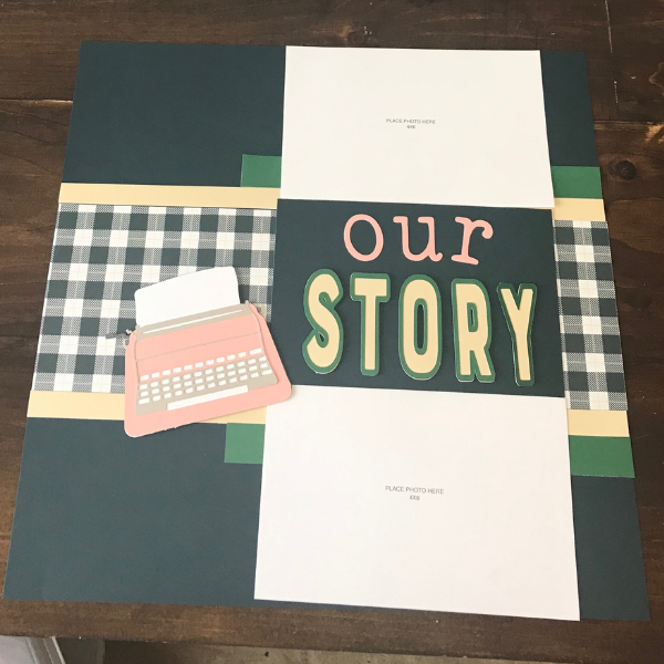 Our love story scrapbook page