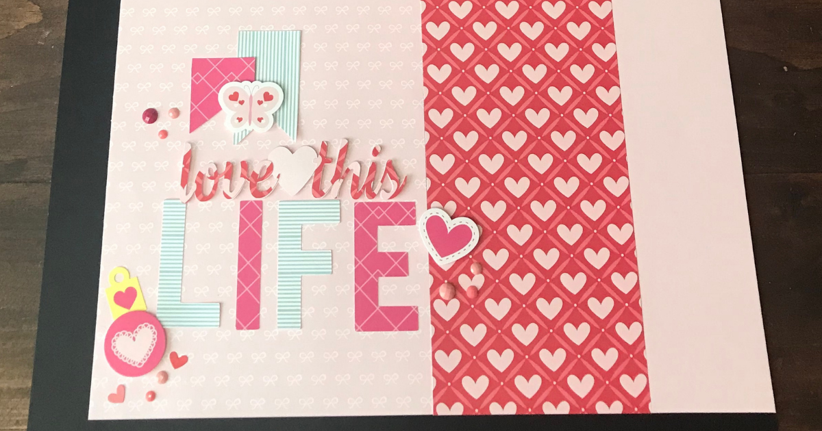 love scrapbook page 