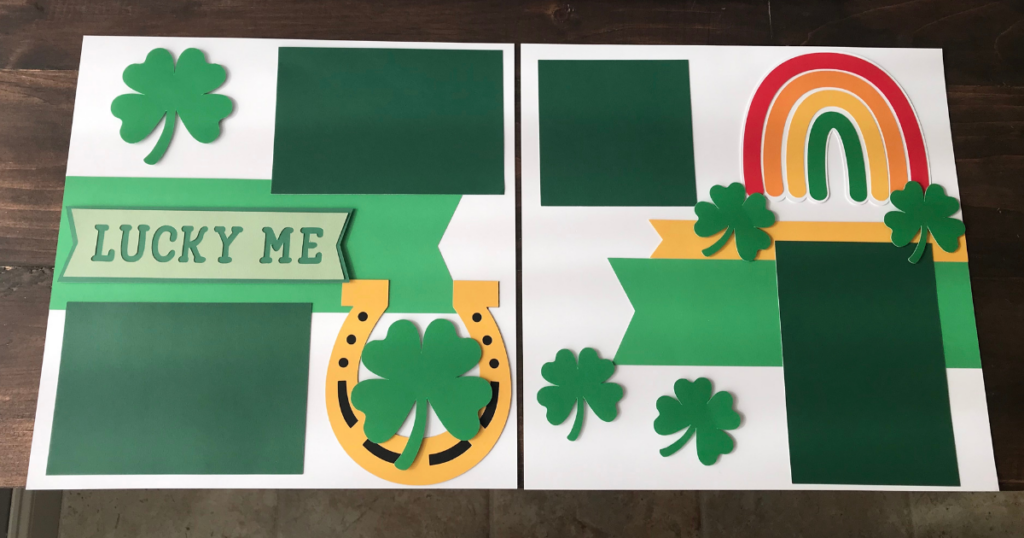 Double Page St. Patrick's Day Scrapbook layout