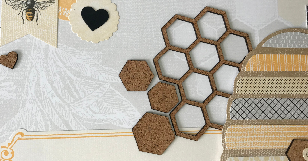 Family scrapbook idea to use cork material for die cuts 