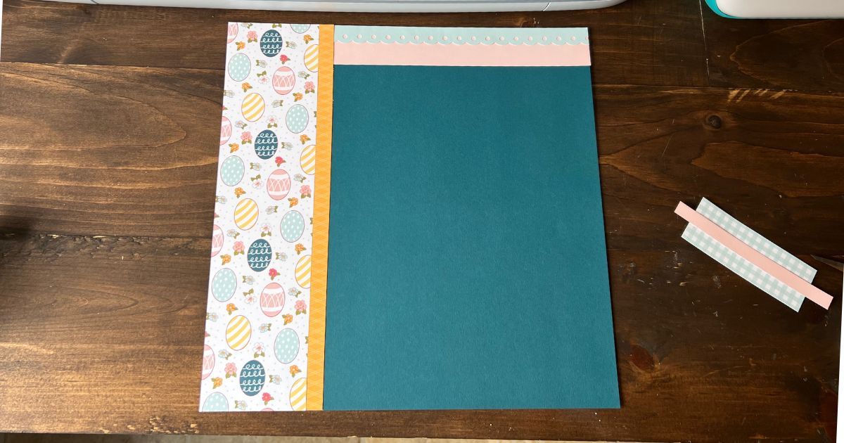 Adding scrapbook paper to the easy scrapbook layout