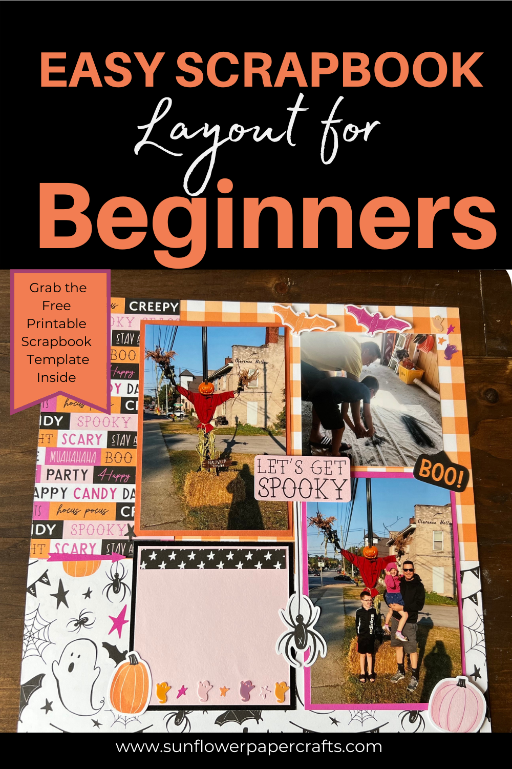 Step by Step Easy Scrapbook Layout for Beginners Free Template