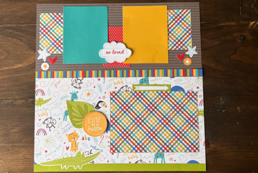 Bright & Colorful School Days Scrapbook Page Idea for School Memories