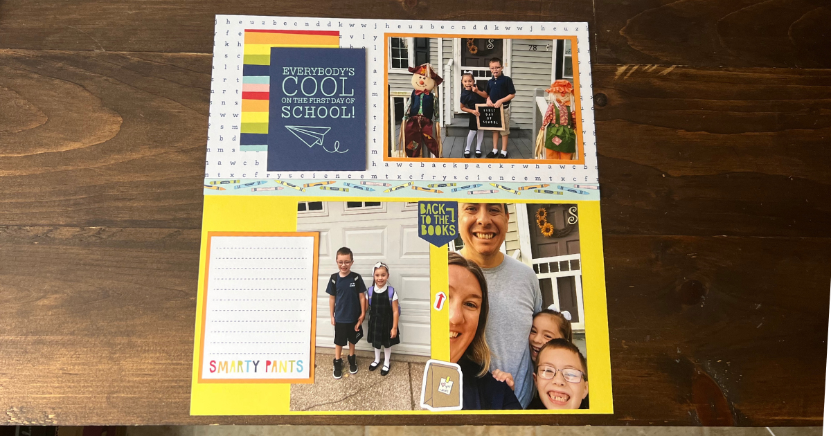 Kindergarten Scrapbook Pages Back to School Layout Premade