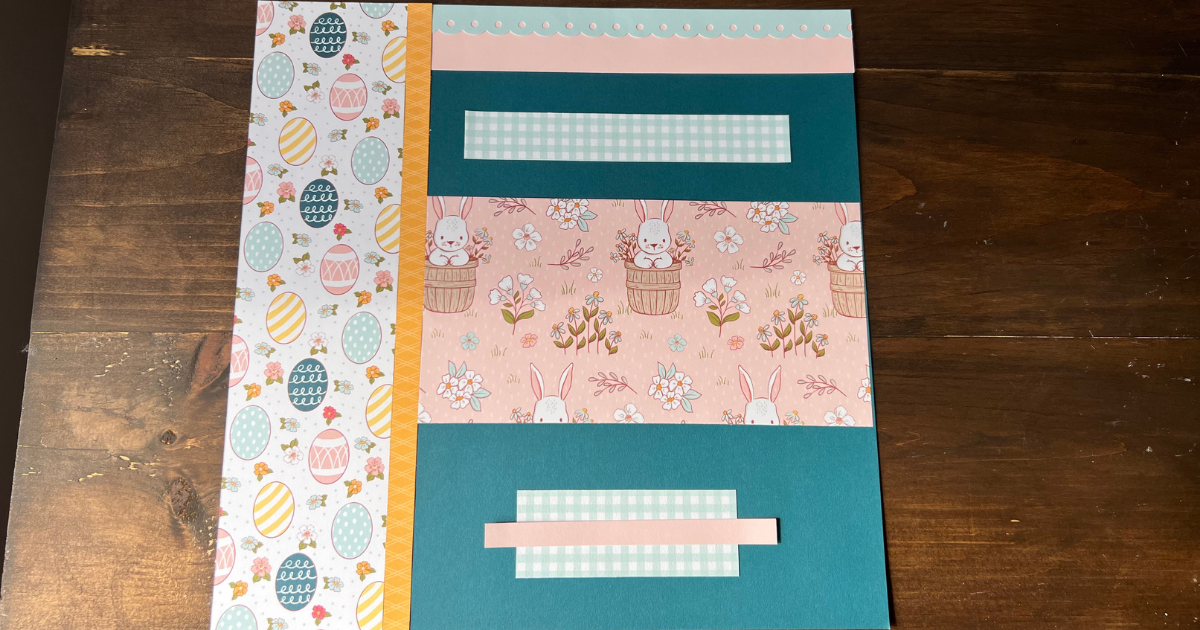 Adding on patterned scrapbook paper to layout