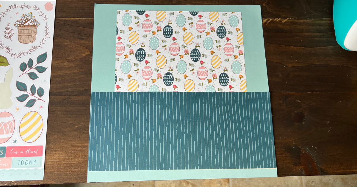 adding a patterned Easter theme paper to the layout