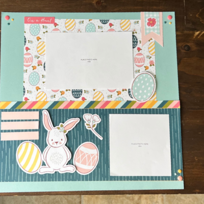 Simple and Fast Easter Scrapbook Layout with 3 Pieces of Paper for all Photos