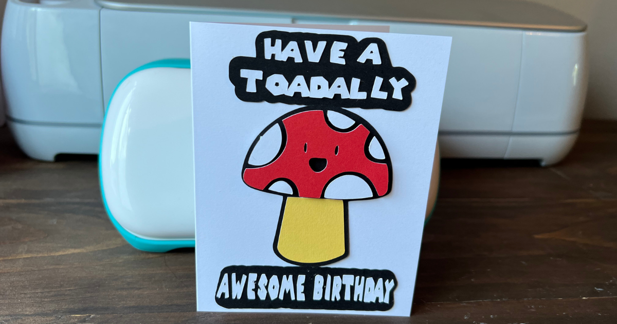 Mushroom birthday card for kids and teens