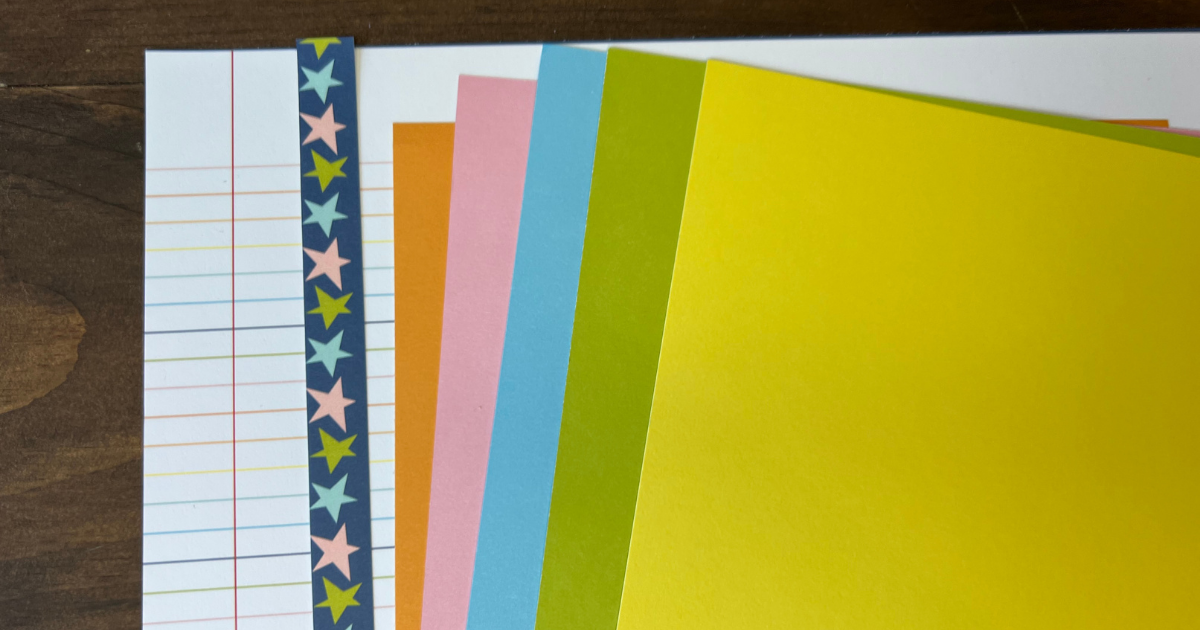 CTMH scrapbook paper and card stock for school layout 