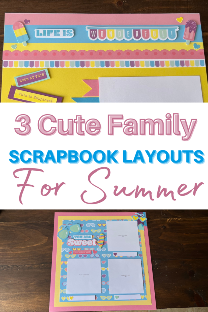3 cute family scrapbook layouts