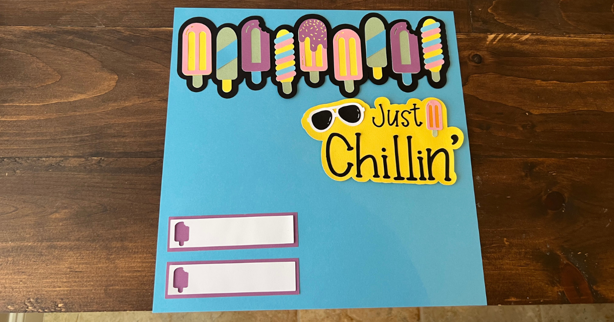 Fun Cricut popsicle scrapbook layout 