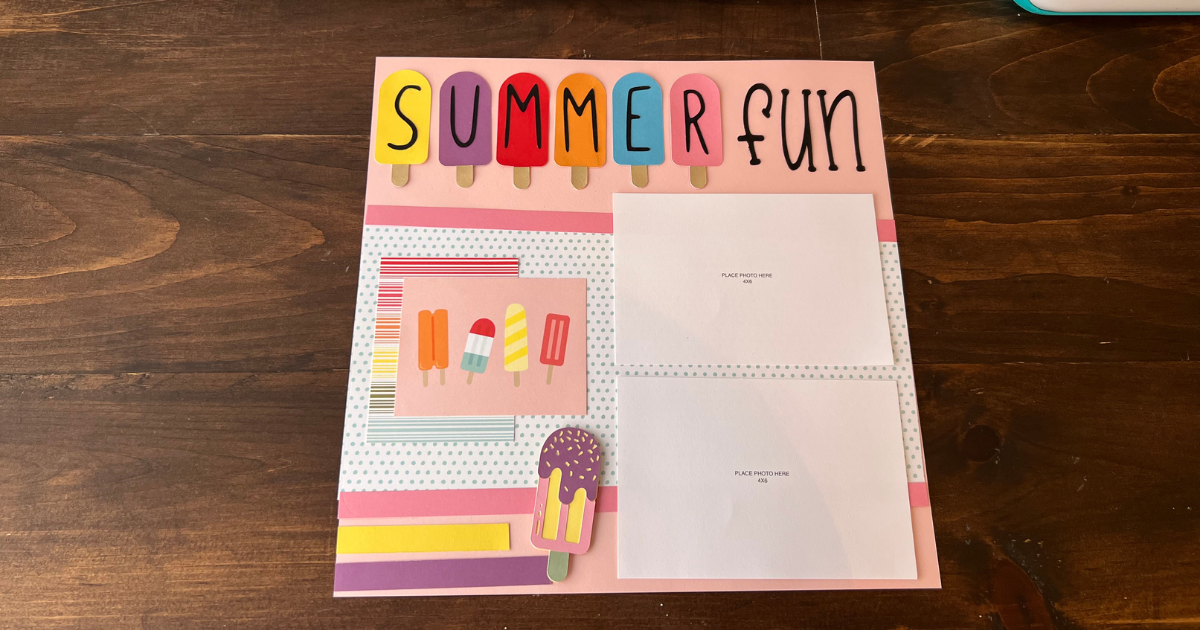 Cricut Summer Popsicle Scrapbook Idea 