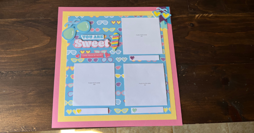 Sunglass themed family Summer scrapbook idea