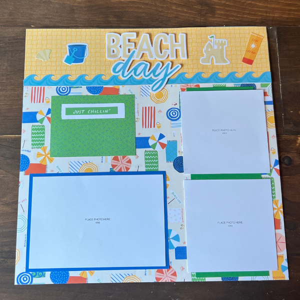 CTMH Beach Day Scrapbook Paper and Layout